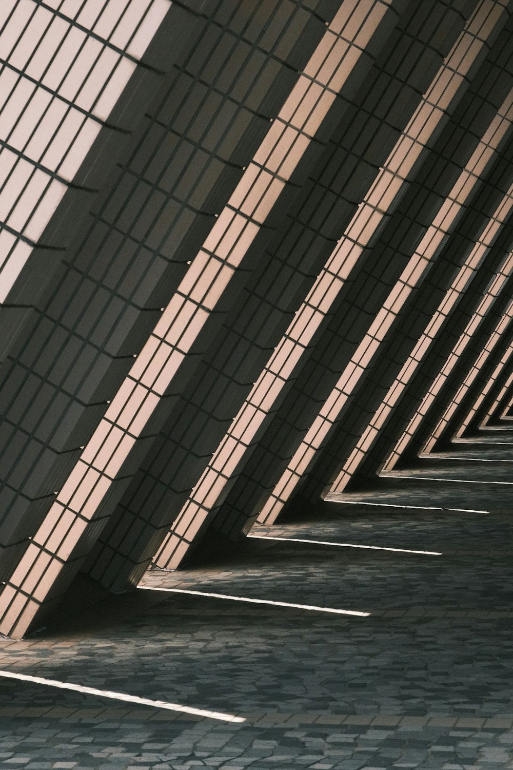 a row of windows on the side of a building