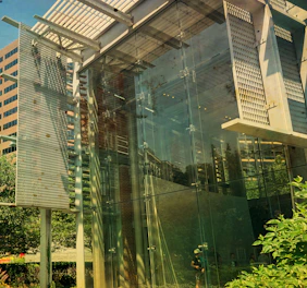 a building that has a lot of glass on it