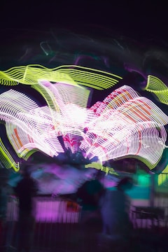 An abstract, colorful scene representing psychedelic musical vibes with swirling patterns and mood lighting.