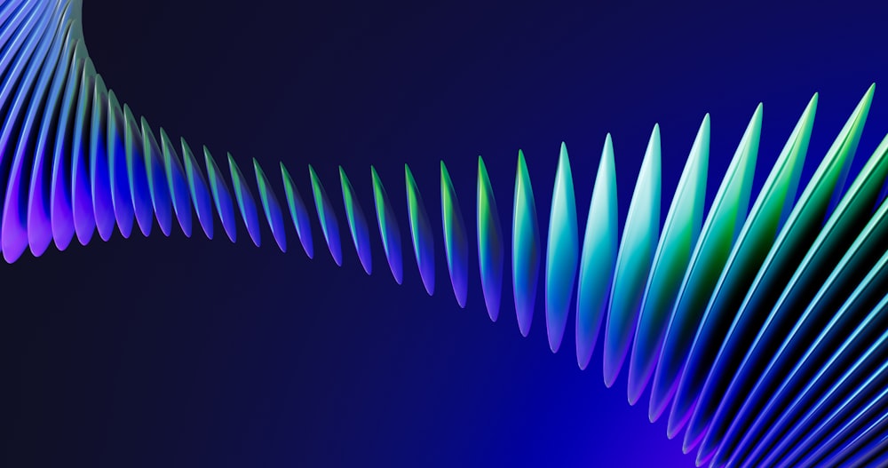 a blue and green abstract background with wavy lines