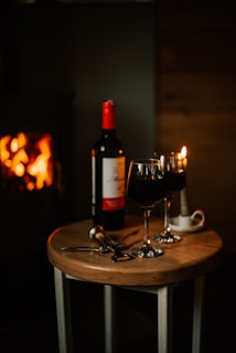 An inviting scene of friends enjoying a board game night with wine.