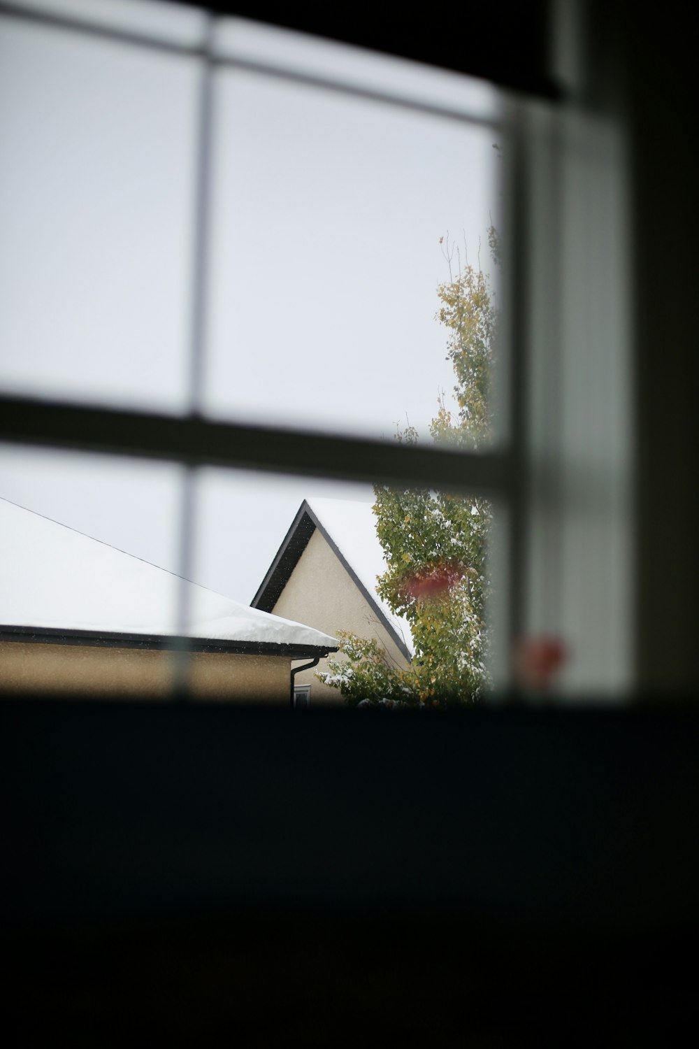 a view of a house through a window