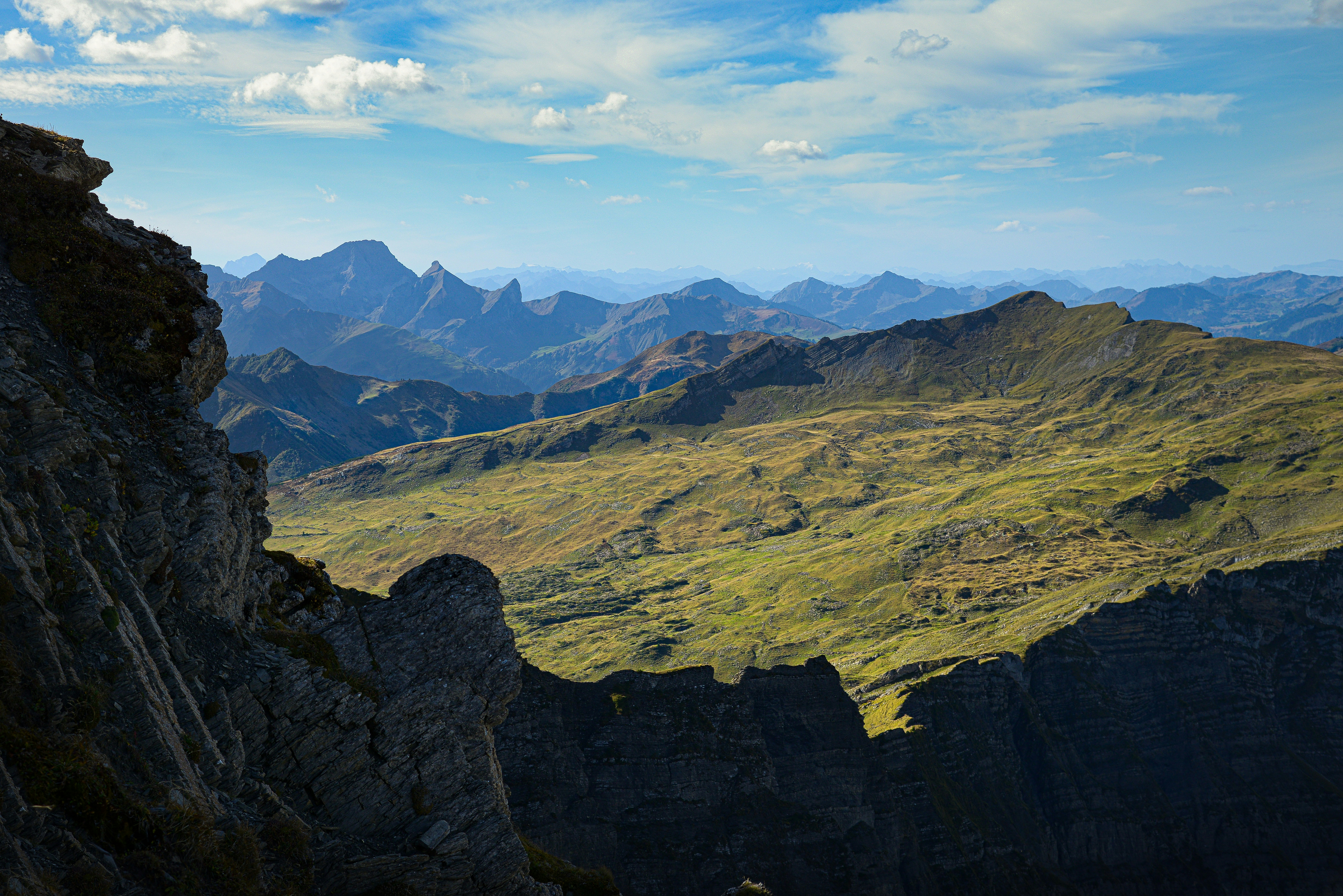 a view of a mountain range from a high point of view