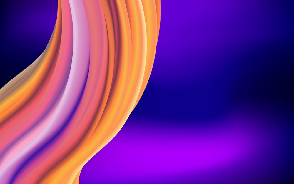 ein violetter Hintergrund mit einer gelben und orangefarbenen Welle