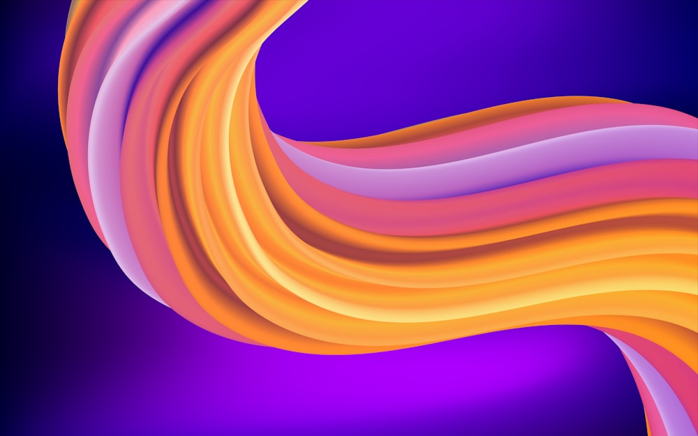 a purple and orange background with wavy lines