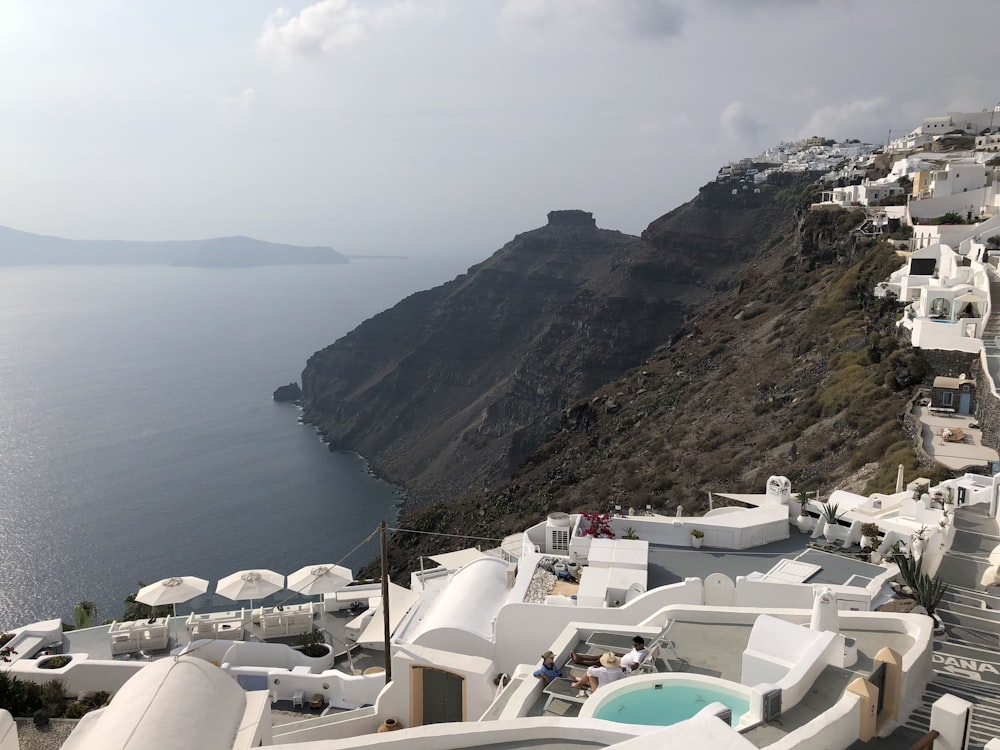 a view of the ocean from a cliff