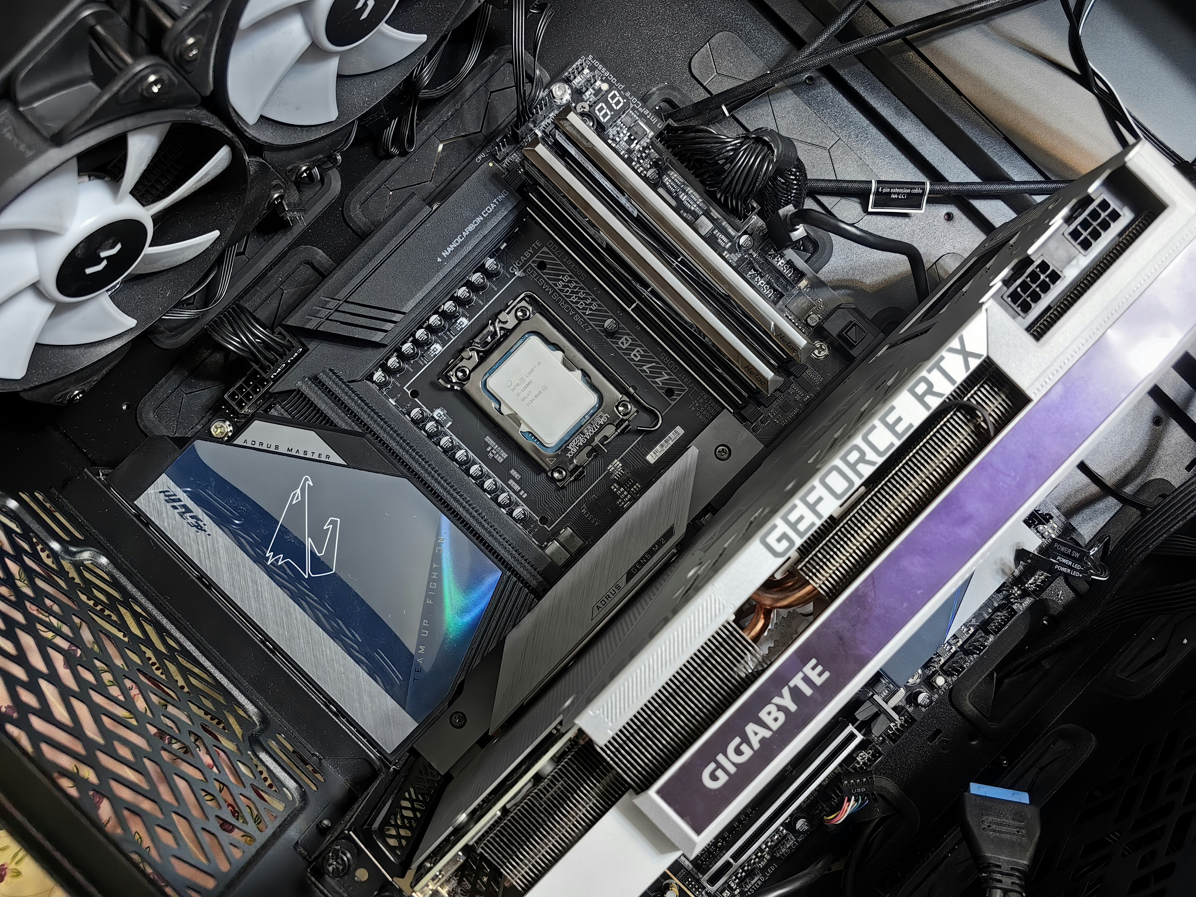 car computer processor motherboard with cooling heatsink