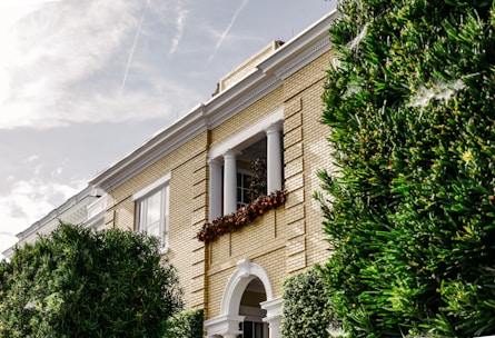 A clean and well-maintained building exterior.