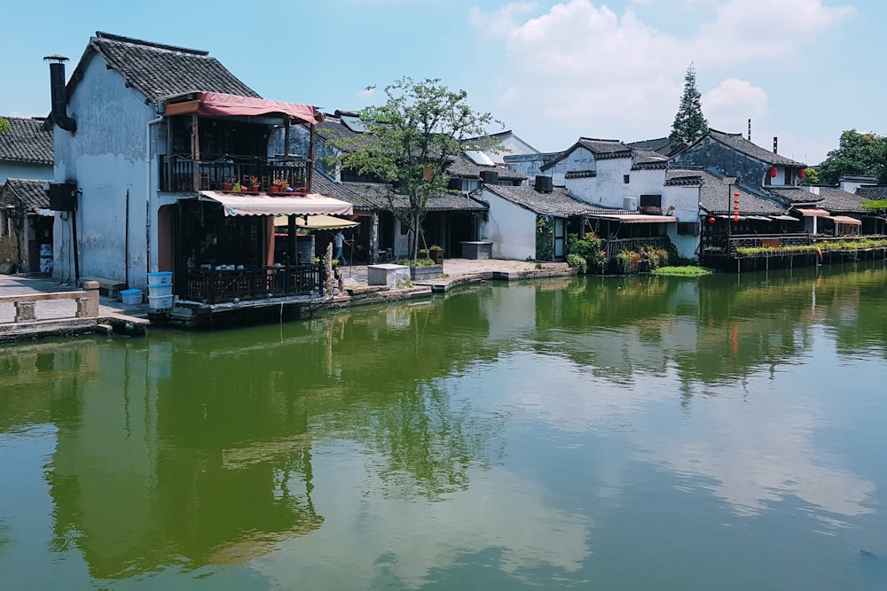 a body of water that has some buildings on it