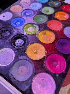 A selection of paints in various colors.