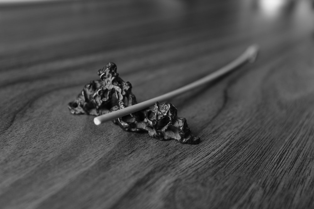 a black and white photo of some food on a table