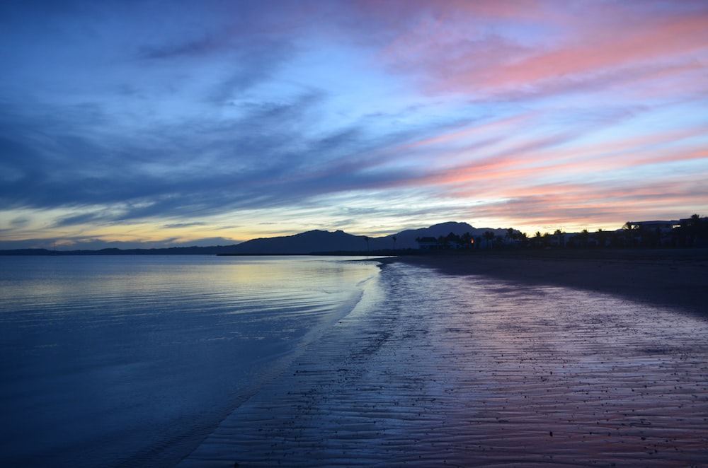 a beach that has some water in it