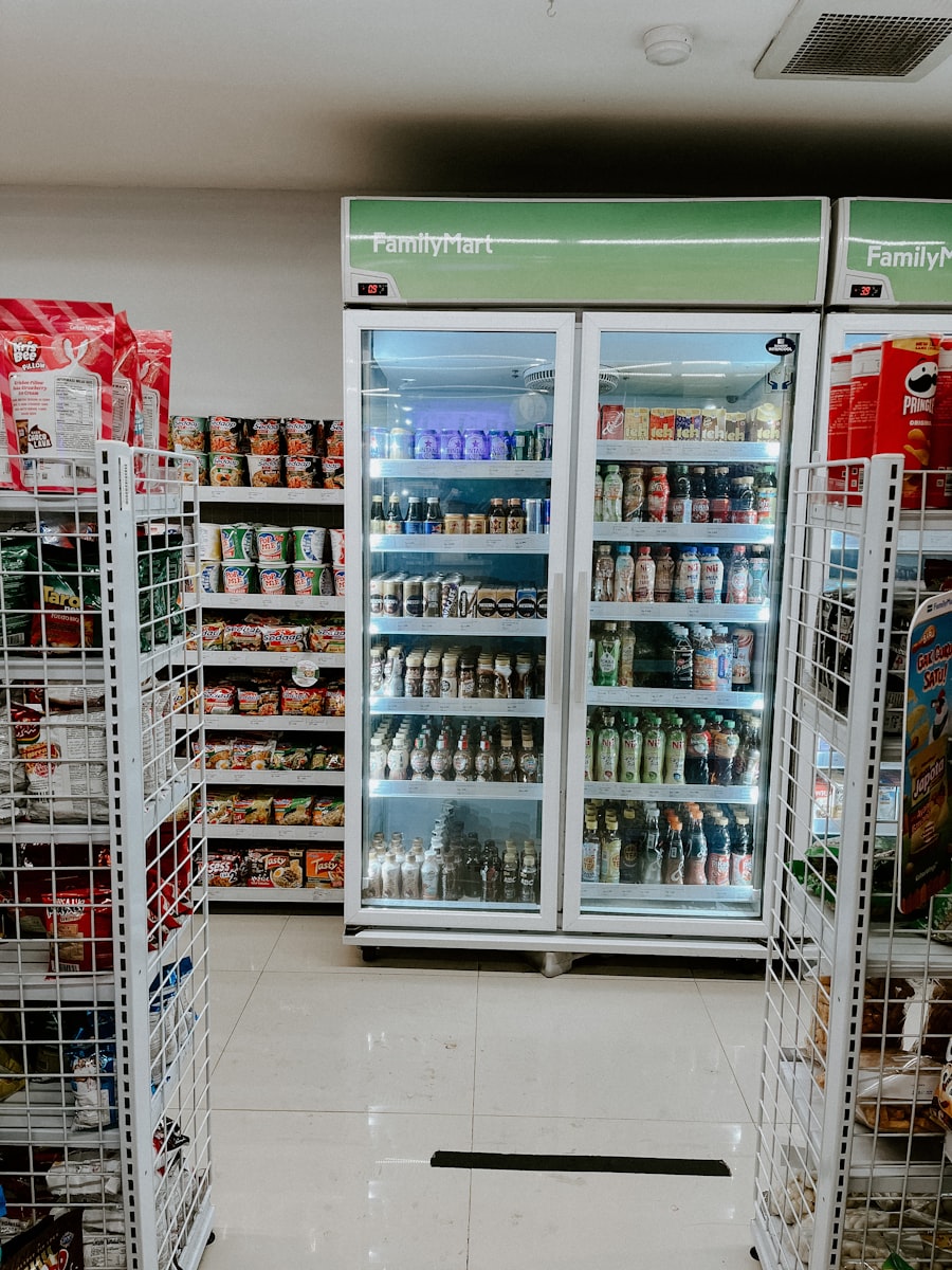 Supermarket aisle with price labels — the most visible place where inflation shows up in everyday life