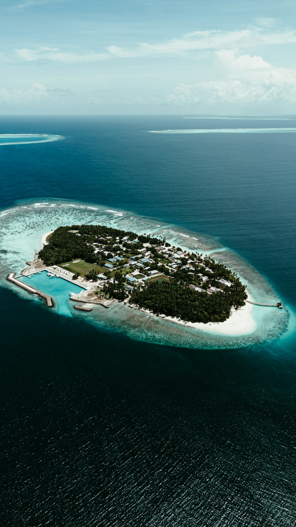 an island in the middle of the ocean