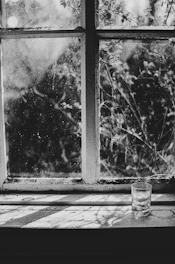 Side-by-side photo showing a window before and after cleaning, highlighting the sparkling clarity.