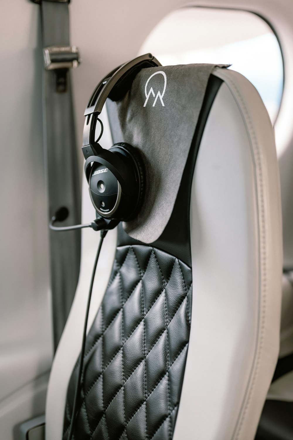 a seat with headphones attached to it