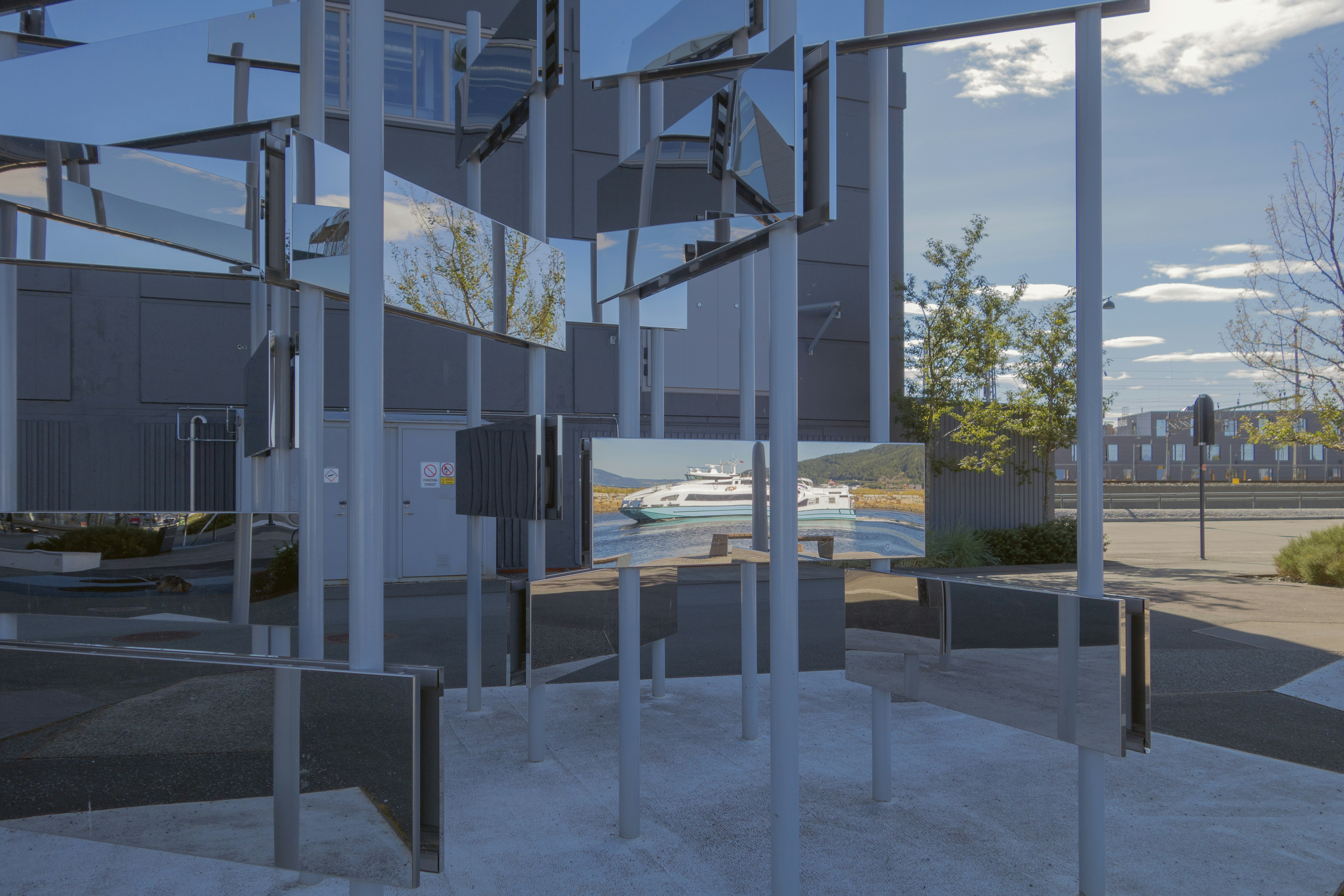 a building with a bunch of mirrors on it