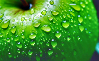 A close-up of a fresh green apple resting on a wooden table, symbolizing healthy weight loss choices.