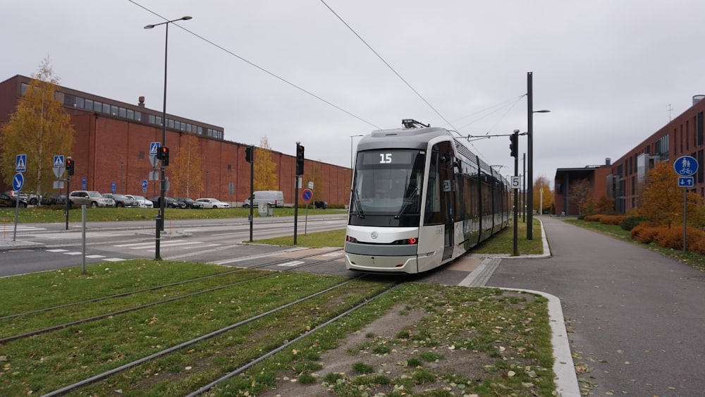 a bus is parked on the side of the road