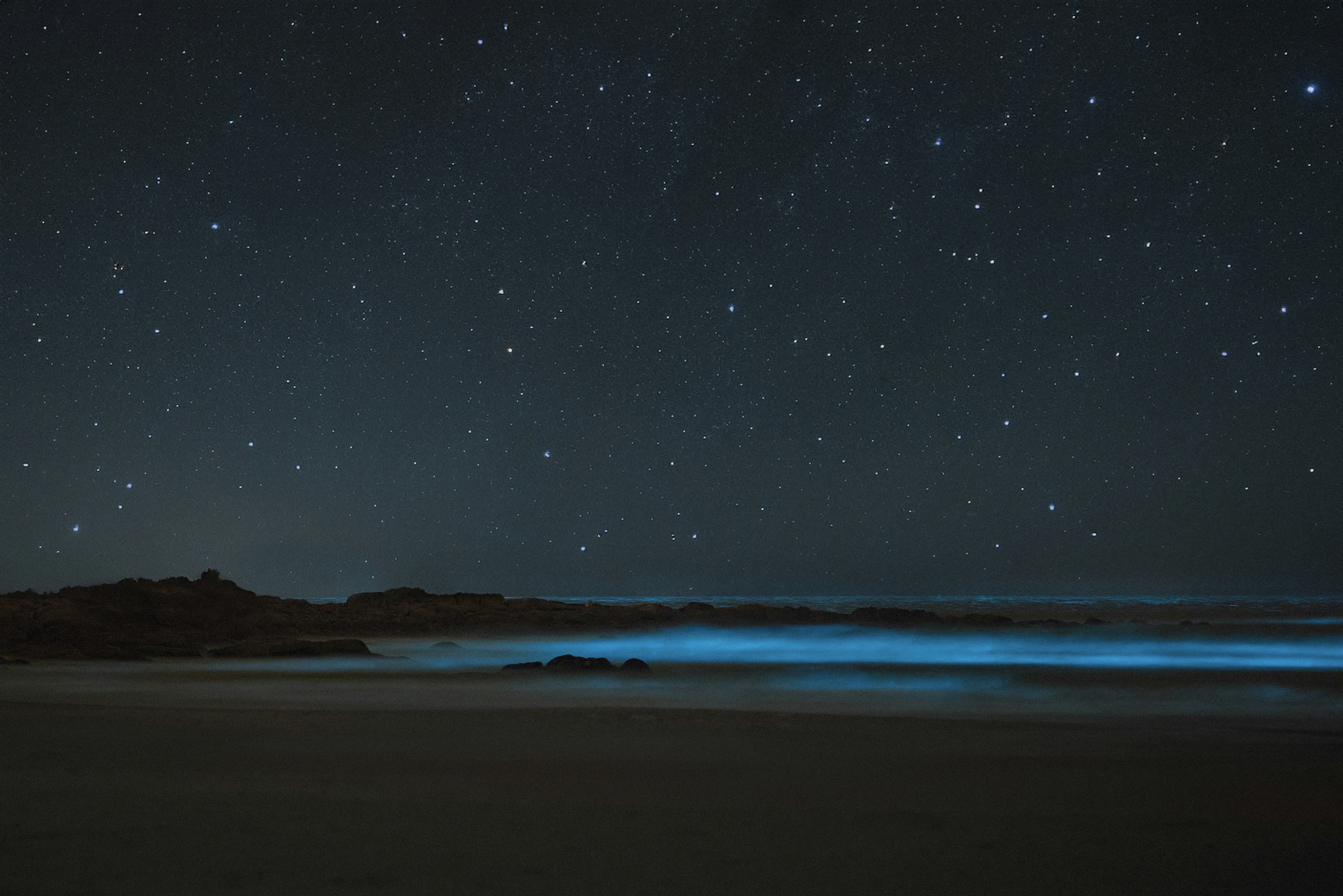 The night sky with stars above the ocean photo – Free Beach Image on  Unsplash, image size:3000x2002