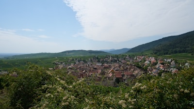 A picturesque village landscape showcasing traditional homes and local culture.