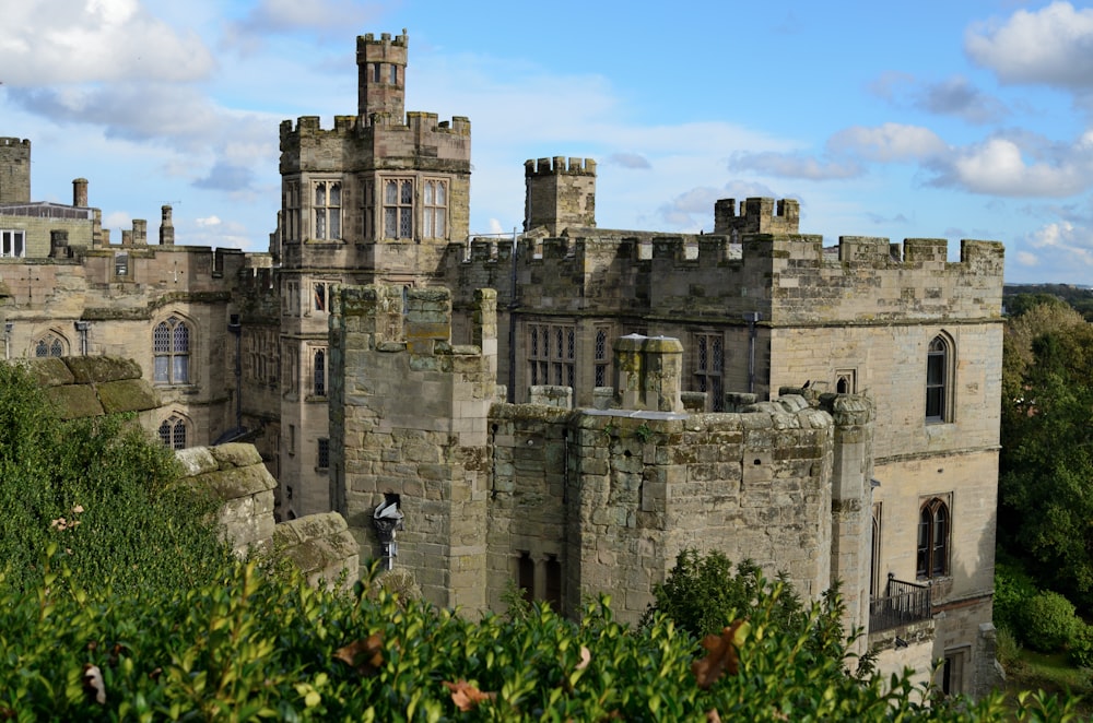 a castle with a tower and a clock on the top of it