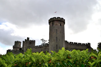 a castle with a flag on top of it