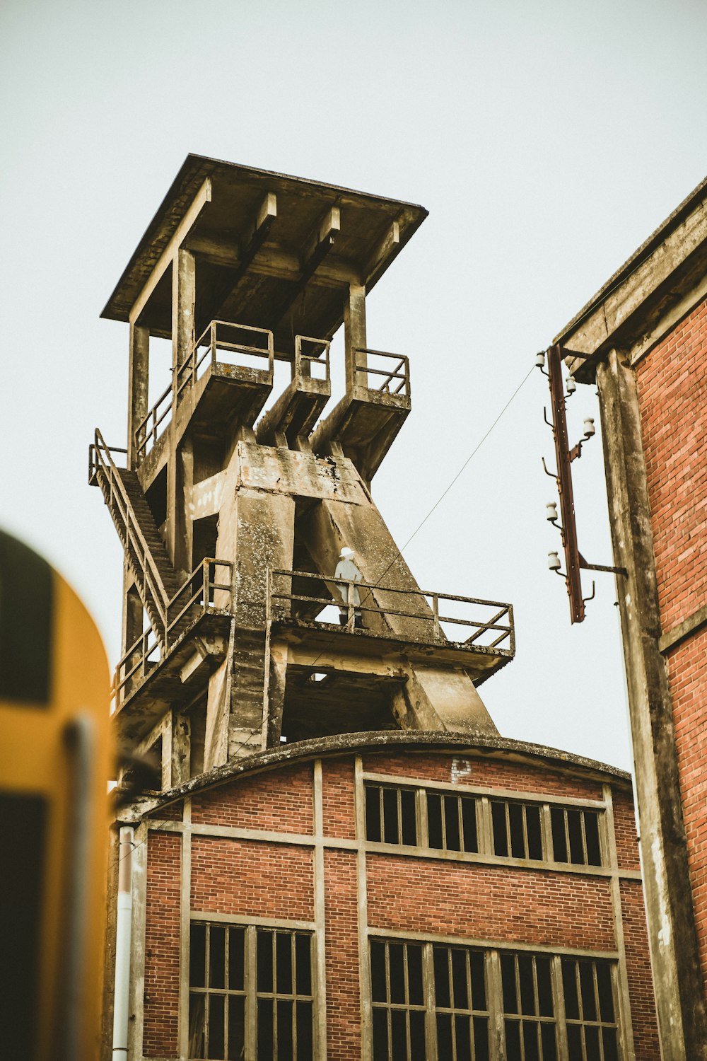 a building with a fire escape on top of it