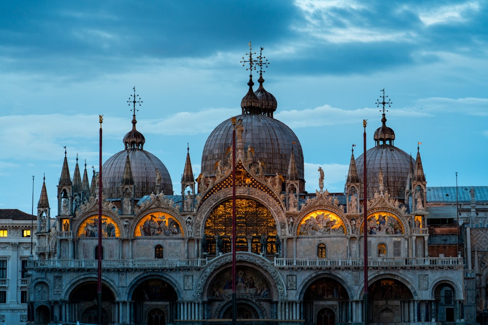 a large building with a lot of domes on top of it