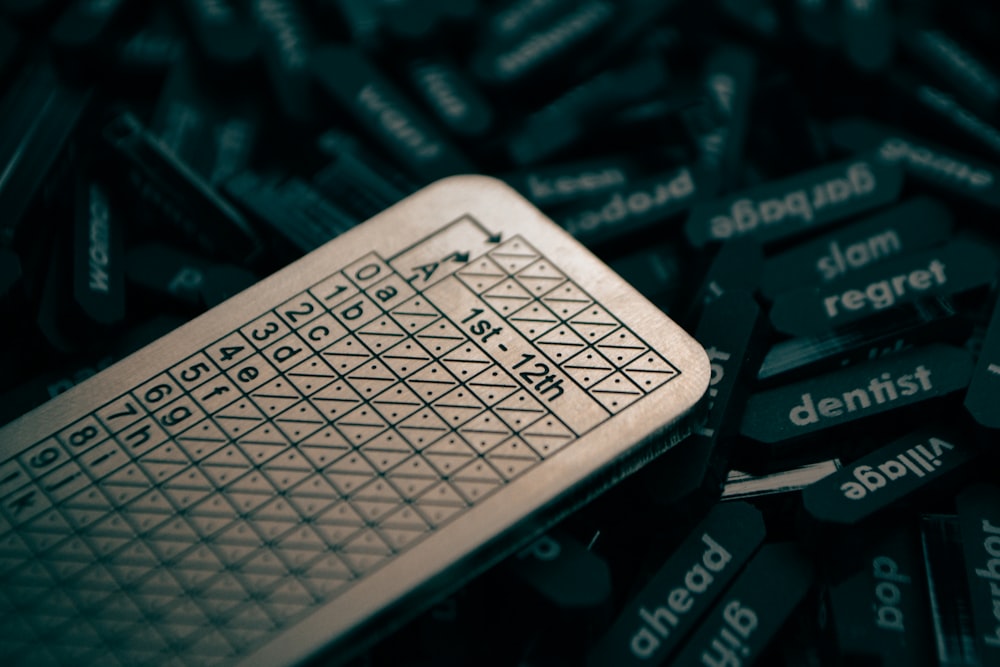 a close up of a cell phone on a pile of other cell phones