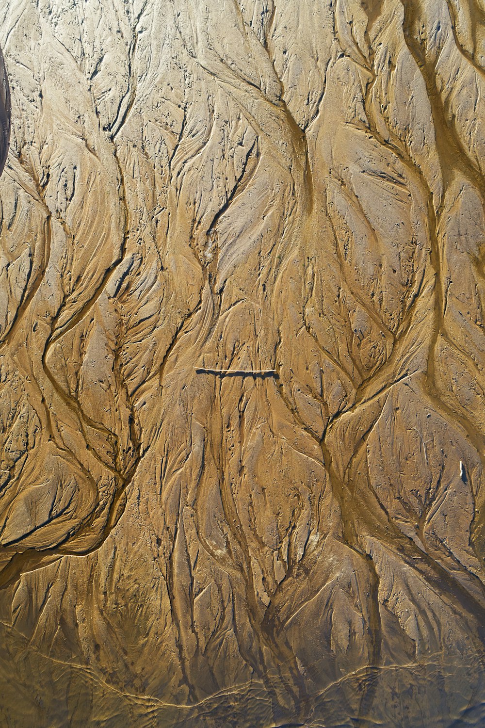 a view of a plane wing from above