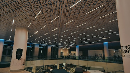 a large building with a very high ceiling