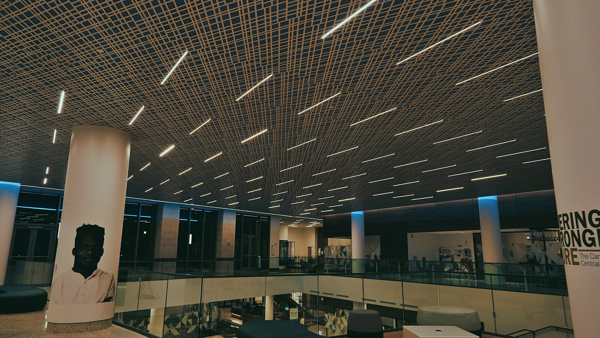 a large building with a very high ceiling