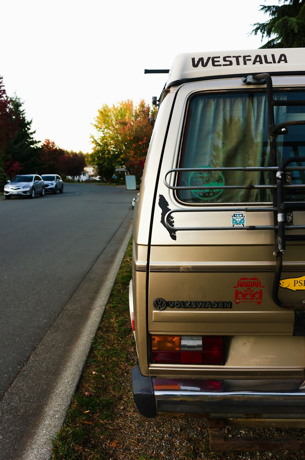 a van parked on the side of the road