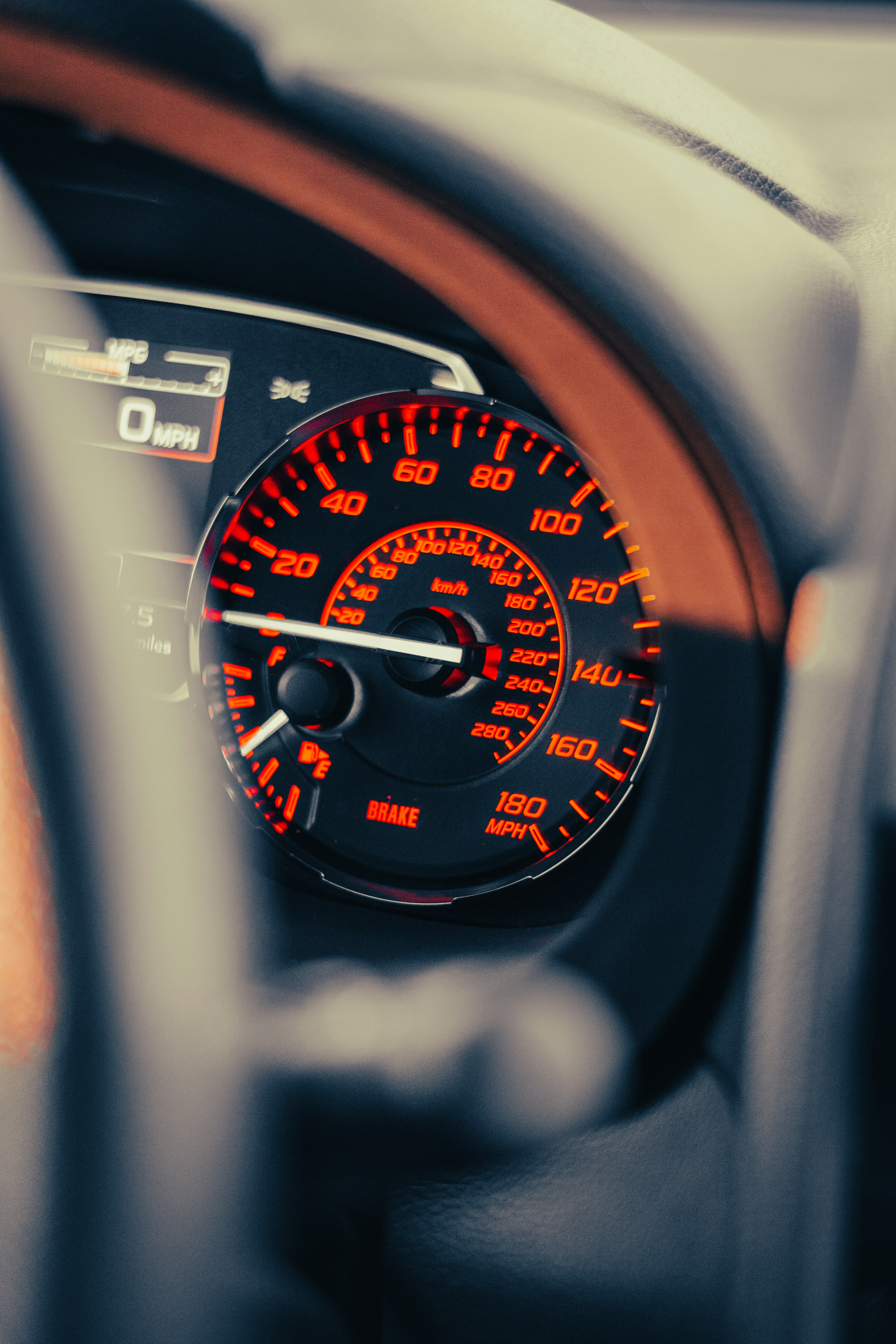 a close up of a speedometer in a vehicle