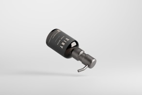 A sleek design of a medical product advertisement.