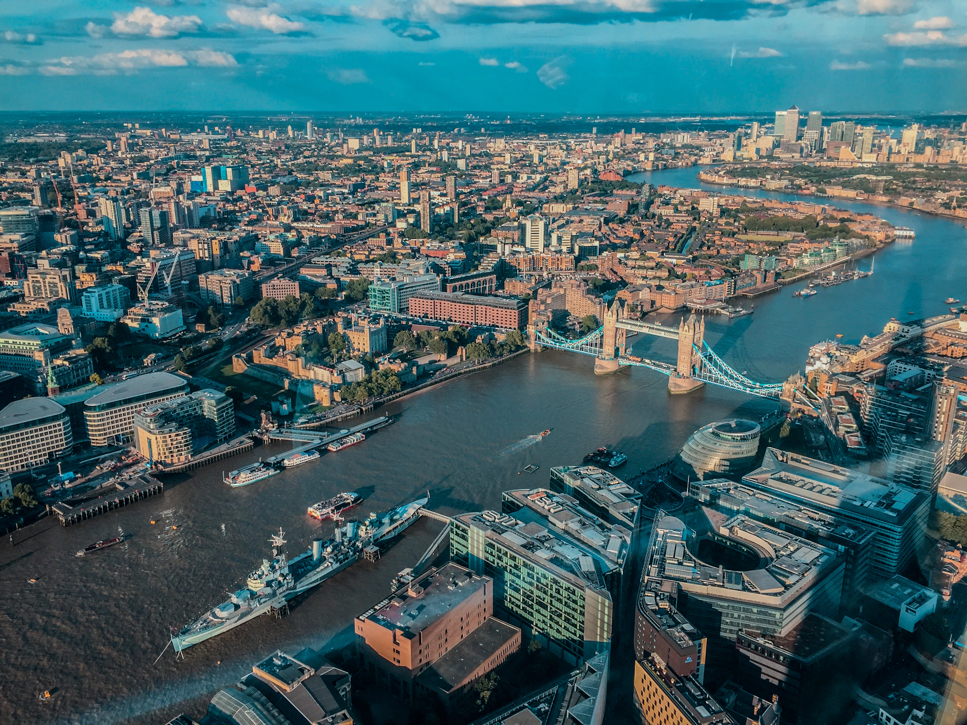 an aerial view of the city of london