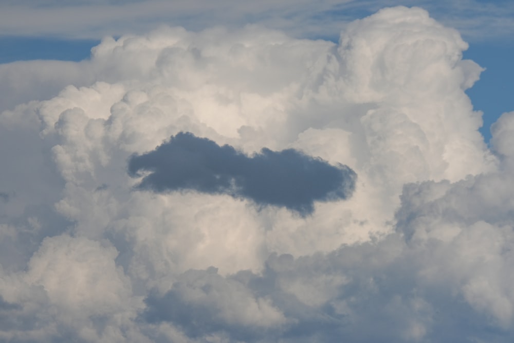 a large cloud in the sky with a face in it