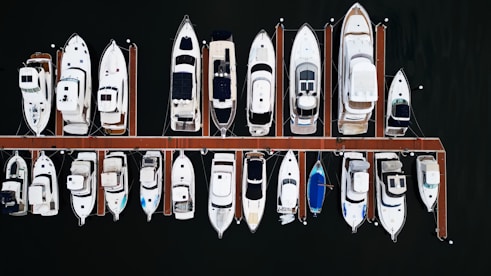 a bunch of boats that are sitting in the water