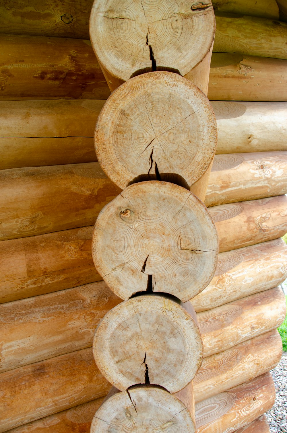 a stack of logs stacked on top of each other