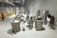 Industrial facility with IoT sensors monitoring equipment.