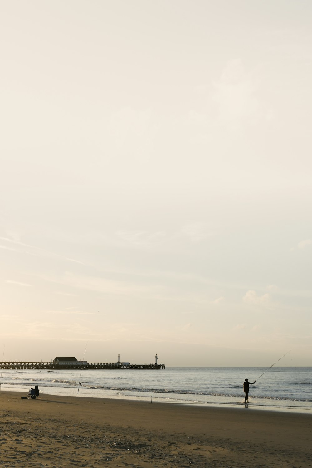 a person is flying a kite on the beach