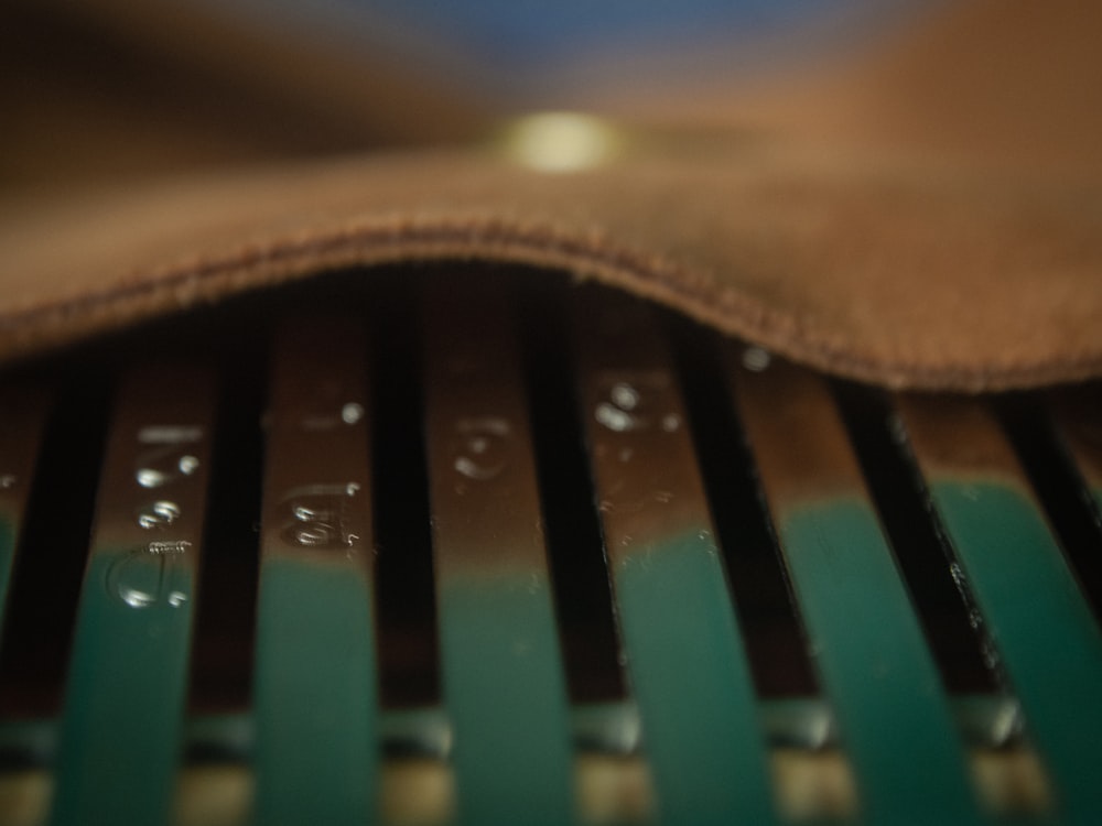 a close up of a piece of leather