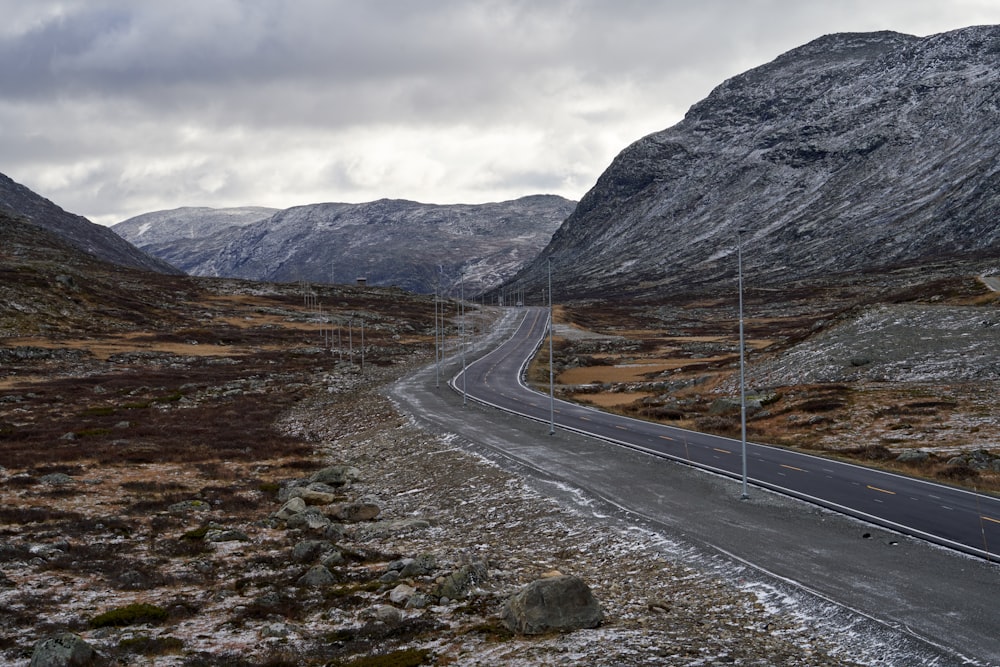 a road in the middle of a mountain range