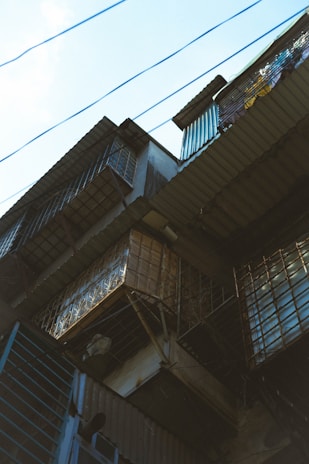 Close-up of the sturdy balcony safety nets installed.