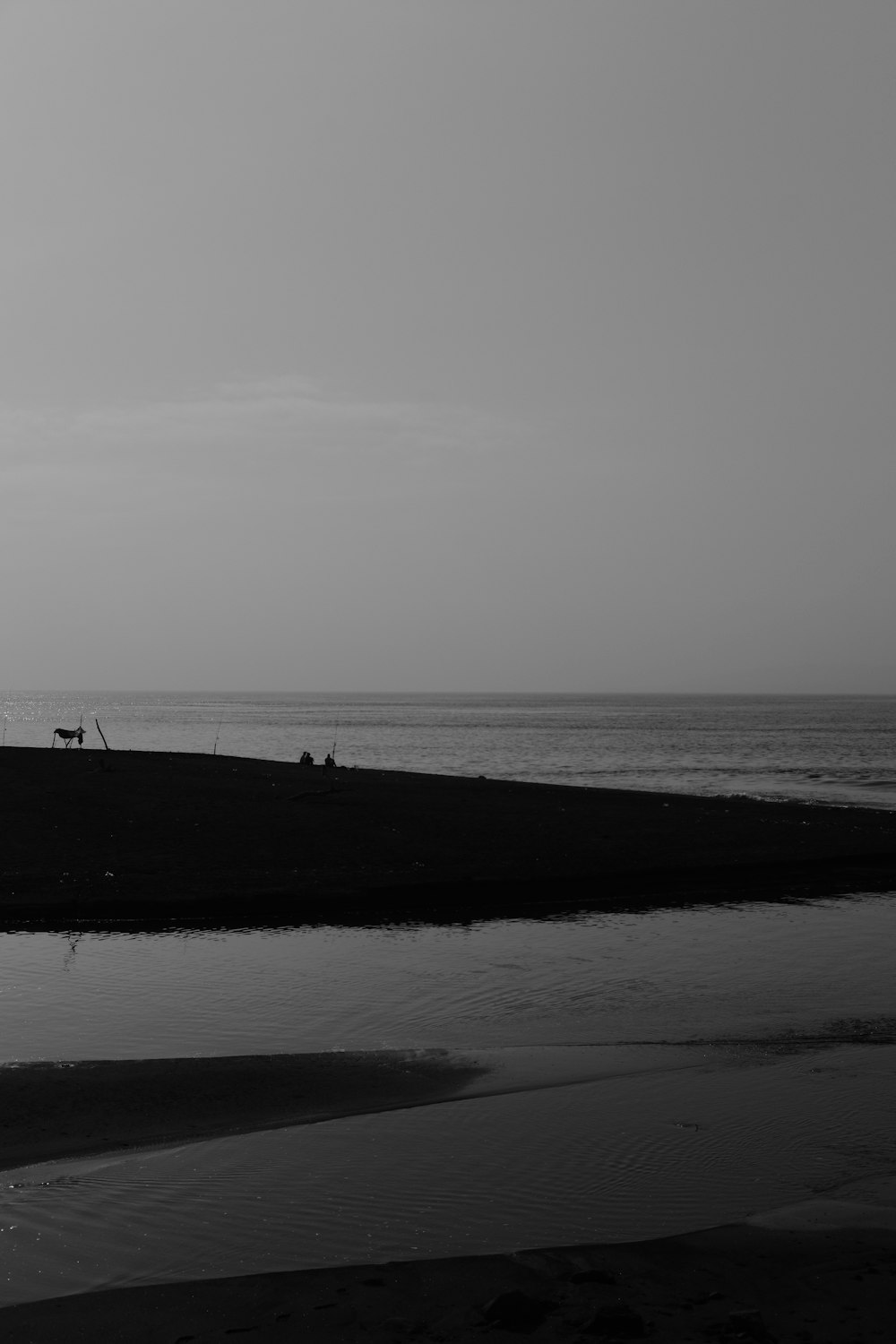 a black and white photo of the ocean