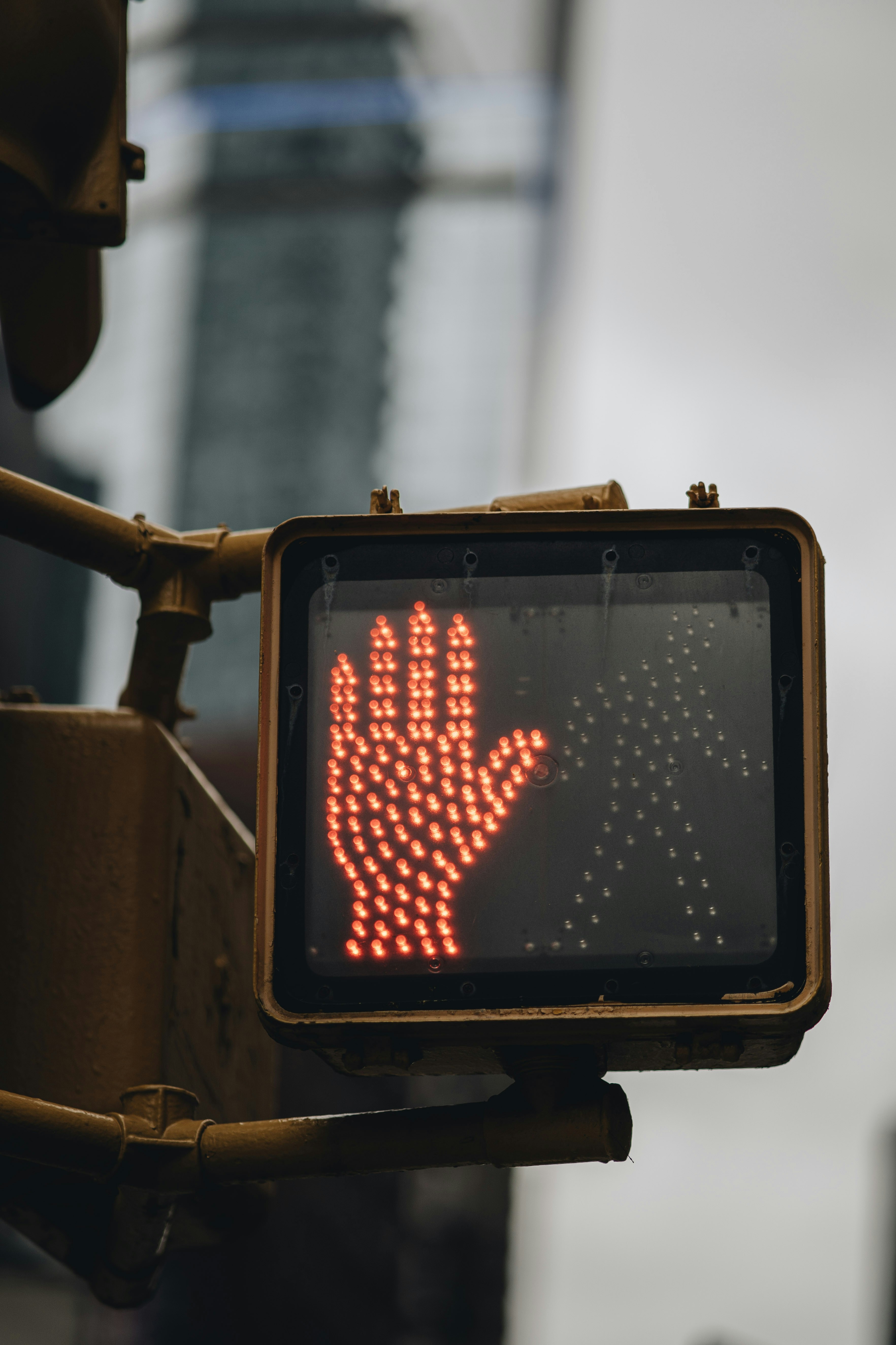 A traffic light with a hand signal on it photo – Free Screen Image on ...