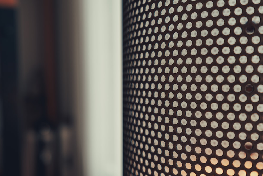 a close up view of a metal screen