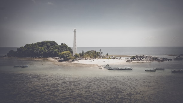 a small island in the middle of a body of water