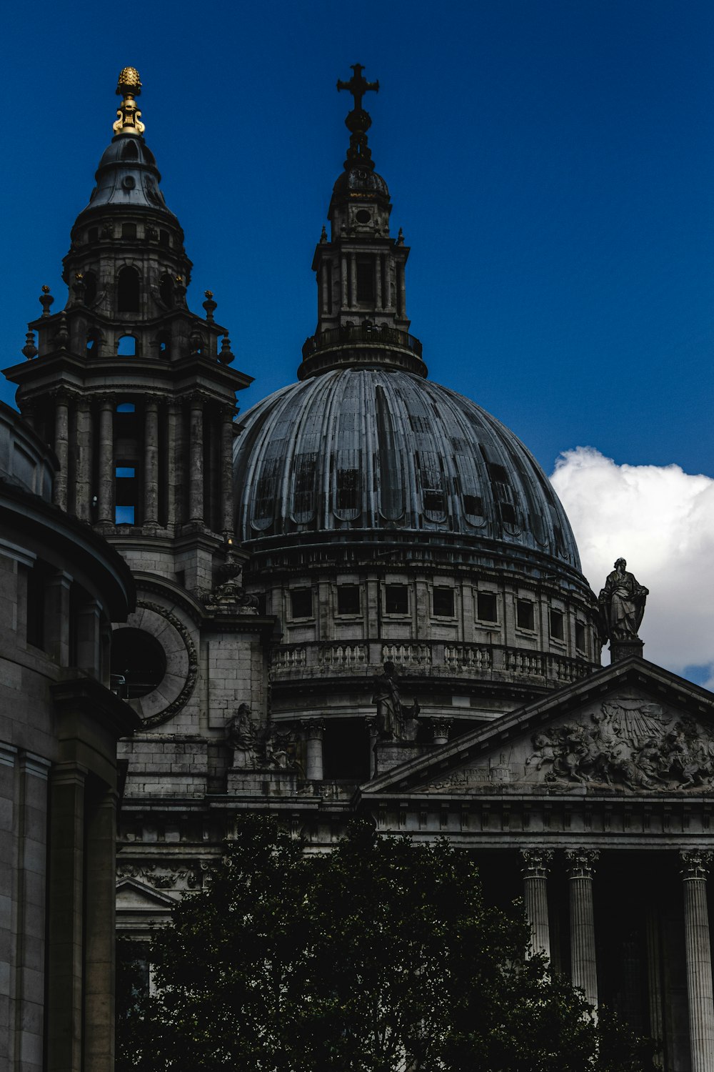 the dome of a building with a clock on it